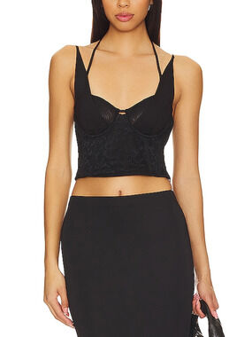 Black Lace Bustier Crop Top - Women Intimates & Sleepwear Shapewear